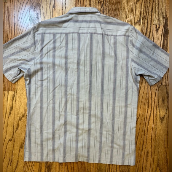 Vintage 60s Triumph of CA Men Button Up Shadow Stripe Shirt Double Pocket L Mod - Picture 5 of 9